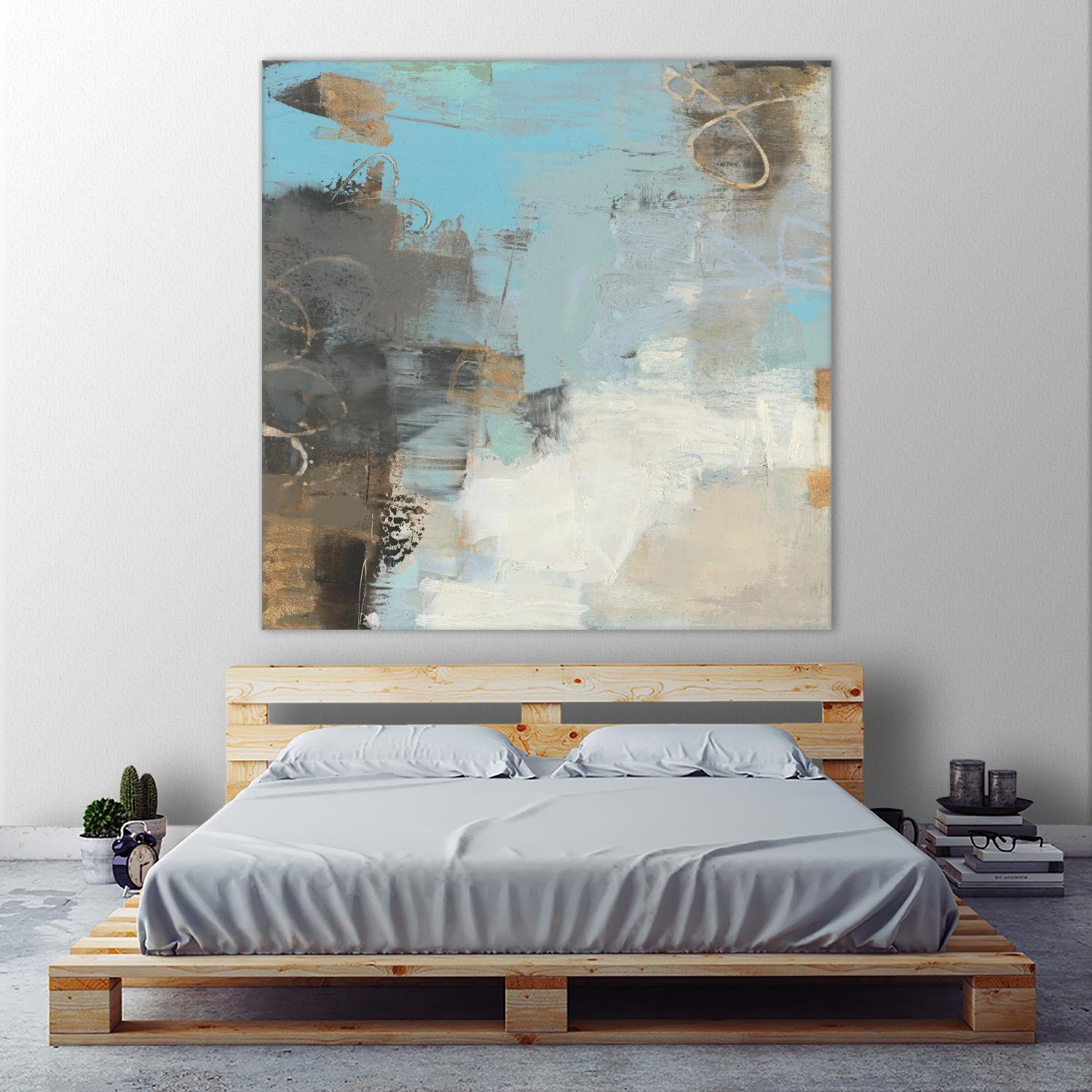 Printed Thither II by Sue Jachimiec on GIANT ART - gold abstract