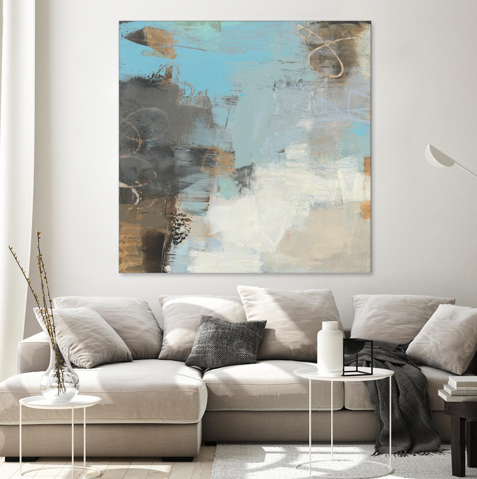 Printed Thither II by Sue Jachimiec on GIANT ART - gold abstract