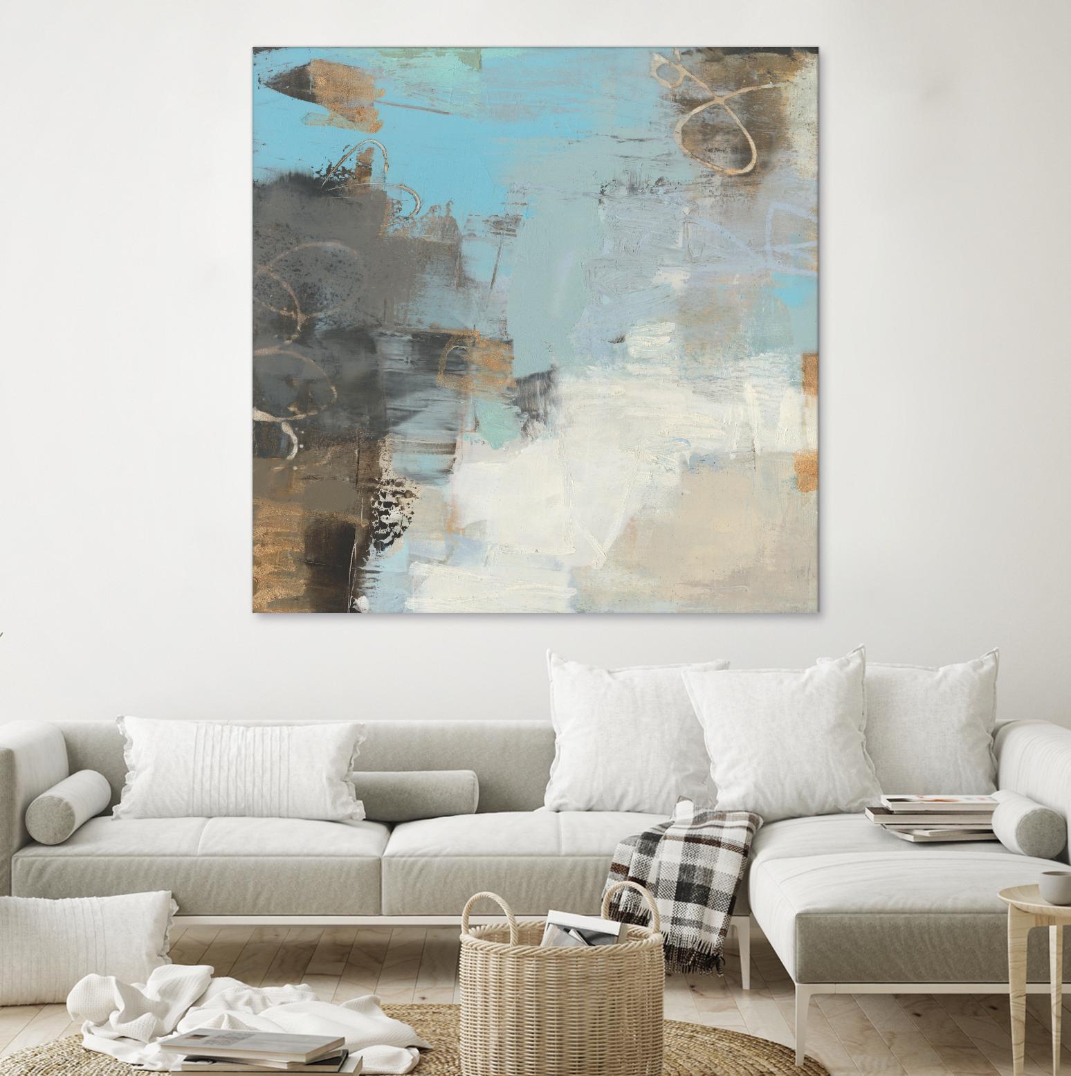 Printed Thither II by Sue Jachimiec on GIANT ART - gold abstract