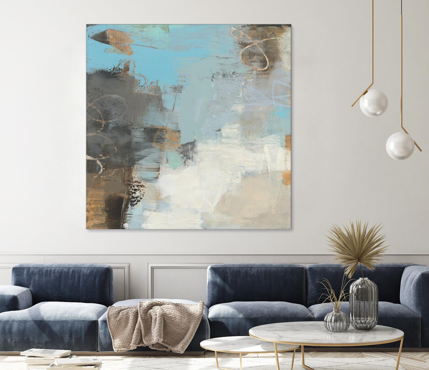 Printed Thither II by Sue Jachimiec on GIANT ART - gold abstract