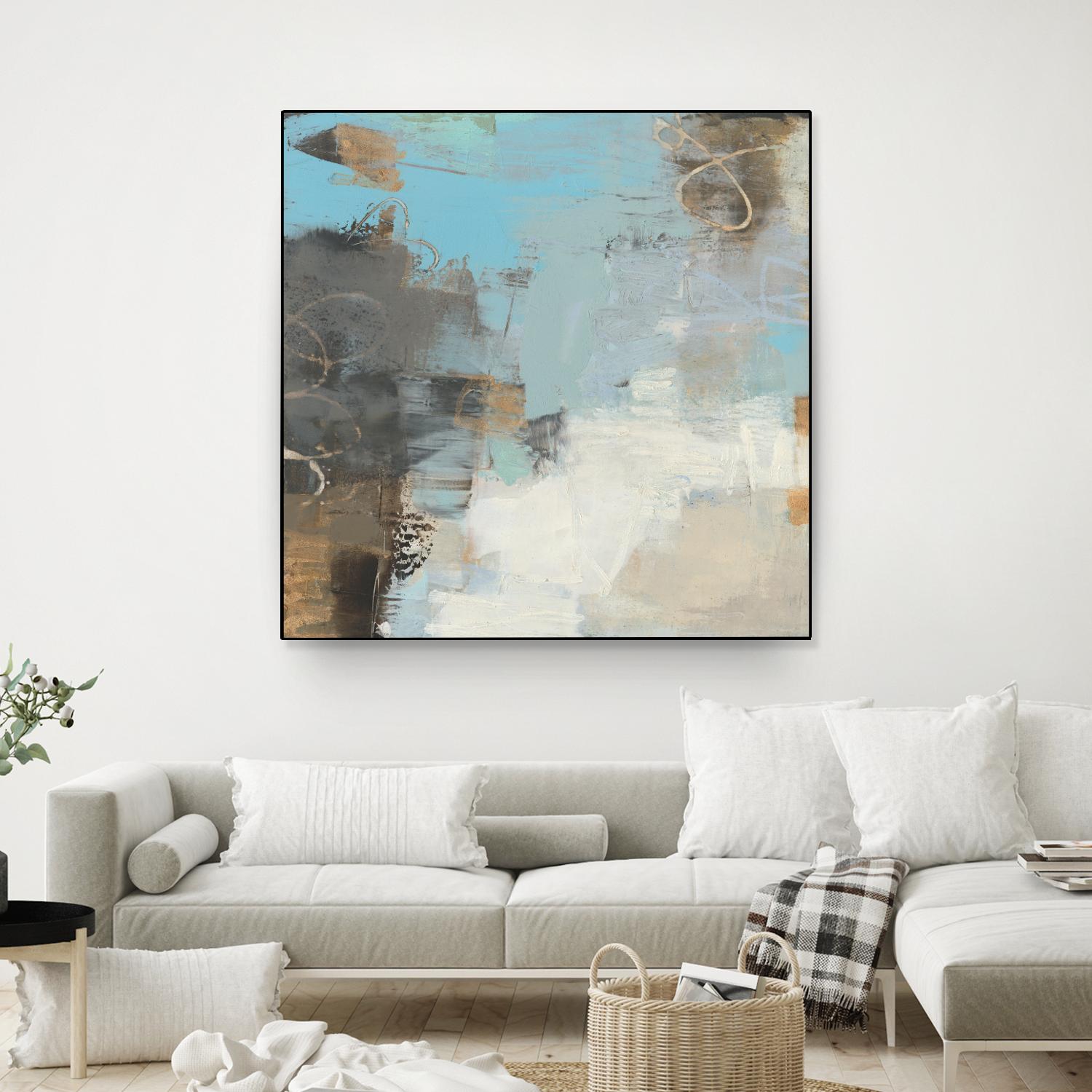 Printed Thither II by Sue Jachimiec on GIANT ART - gold abstract
