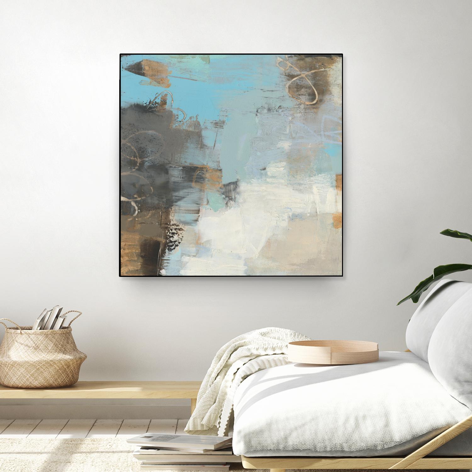Printed Thither II by Sue Jachimiec on GIANT ART - gold abstract