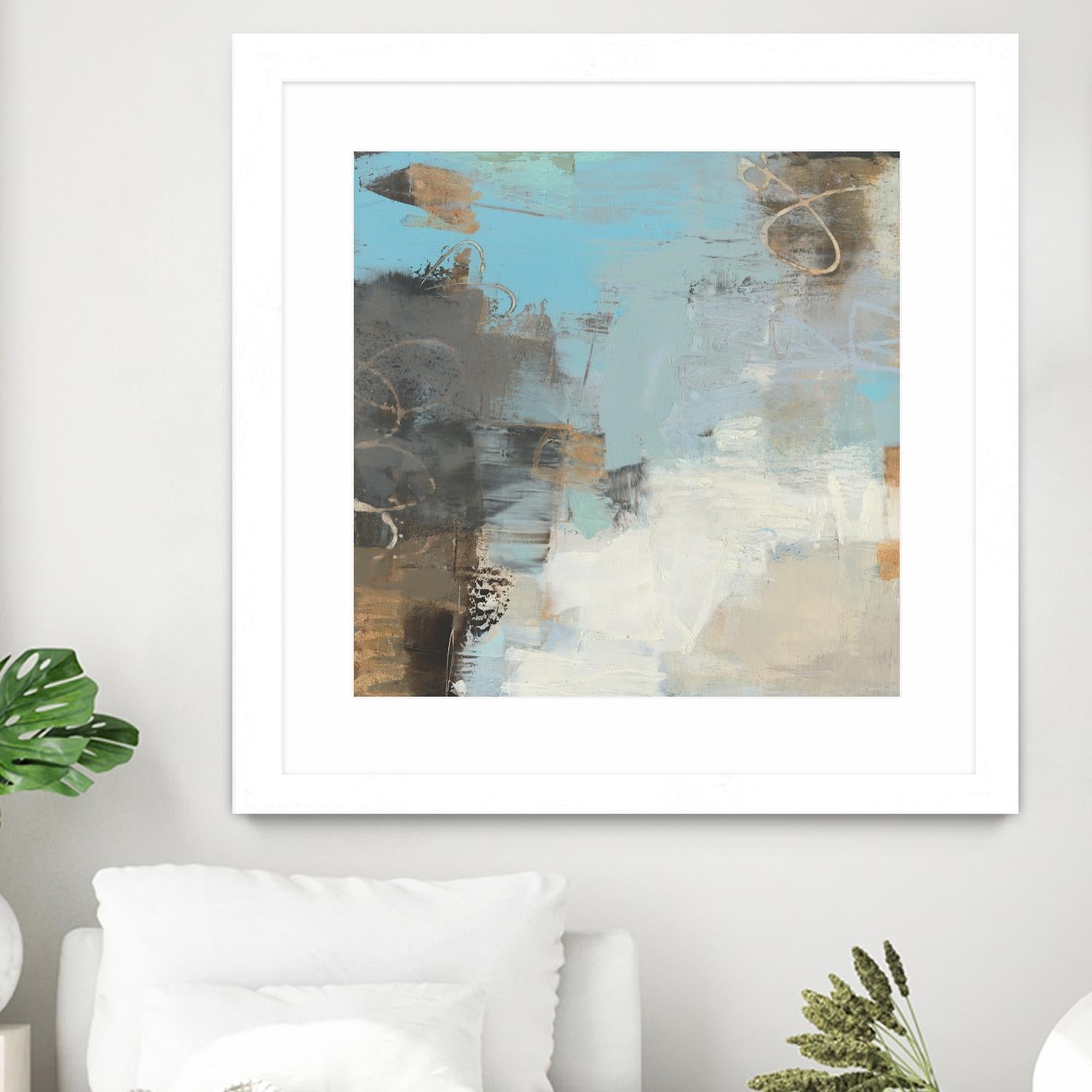 Printed Thither II by Sue Jachimiec on GIANT ART - gold abstract