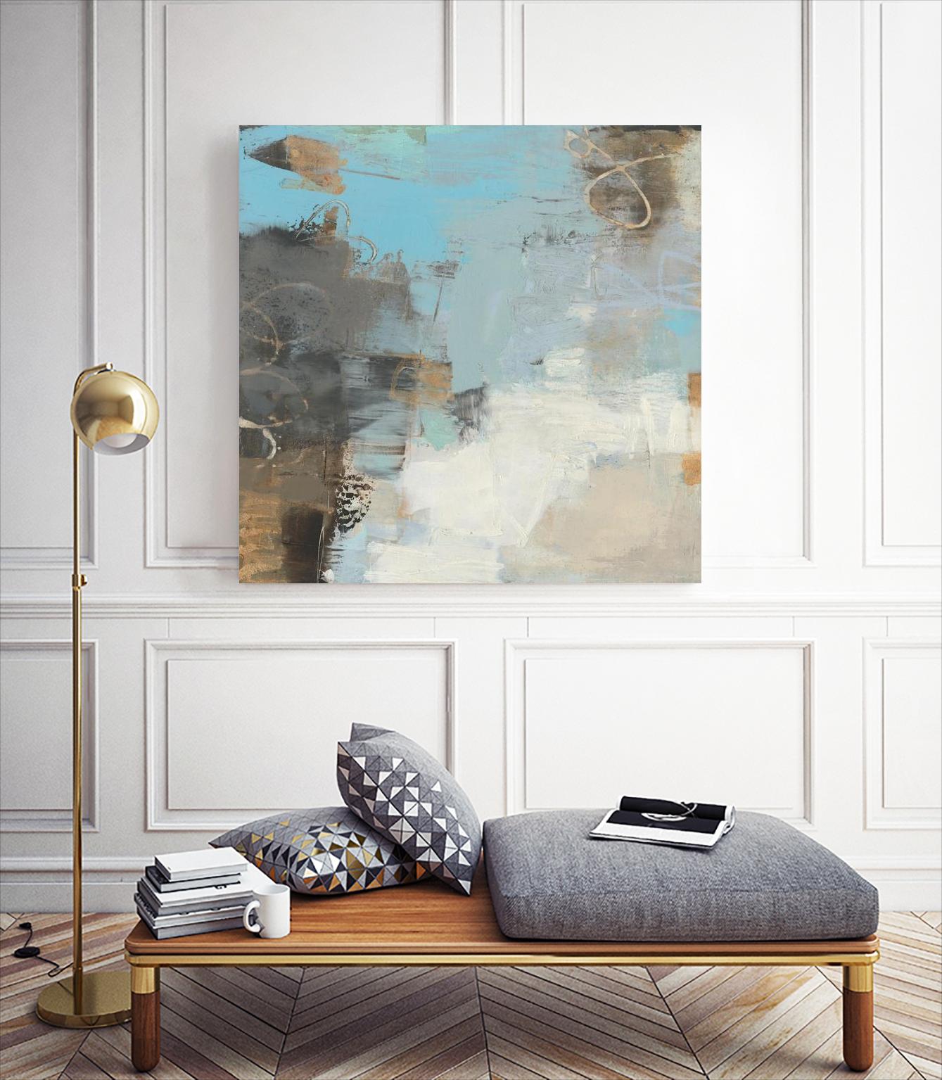 Printed Thither II by Sue Jachimiec on GIANT ART - gold abstract