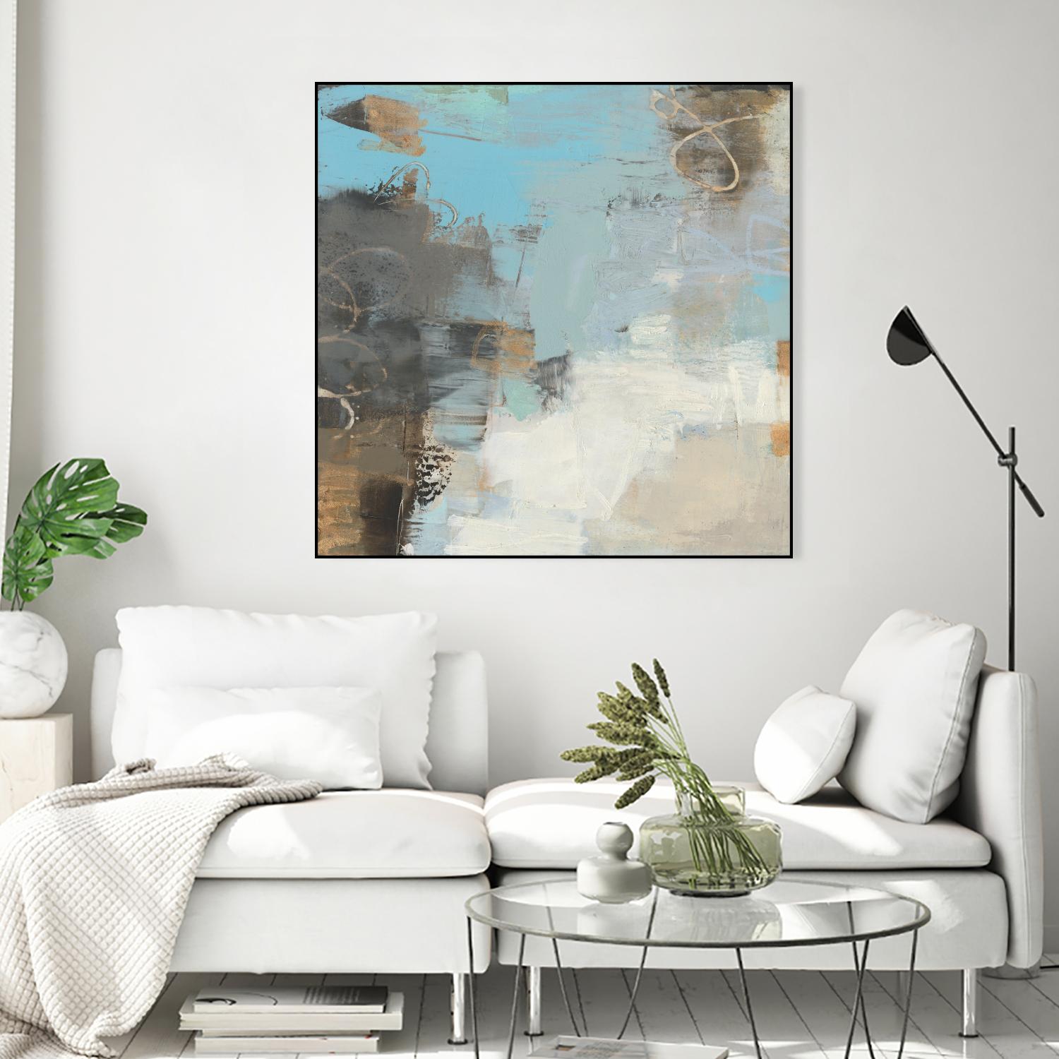 Printed Thither II by Sue Jachimiec on GIANT ART - gold abstract