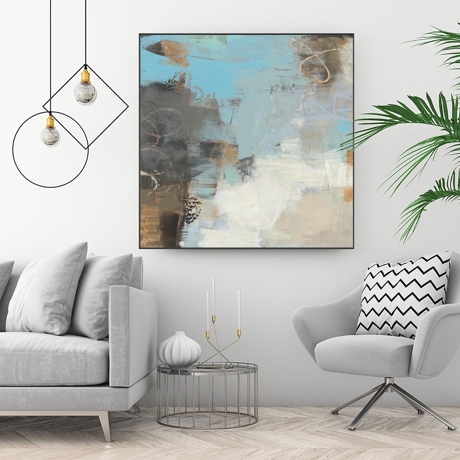 Printed Thither II by Sue Jachimiec on GIANT ART - gold abstract