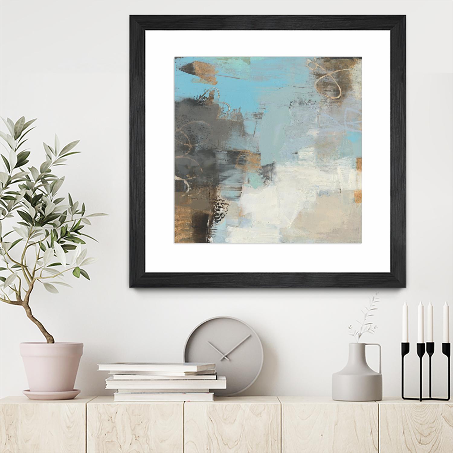 Printed Thither II by Sue Jachimiec on GIANT ART - gold abstract