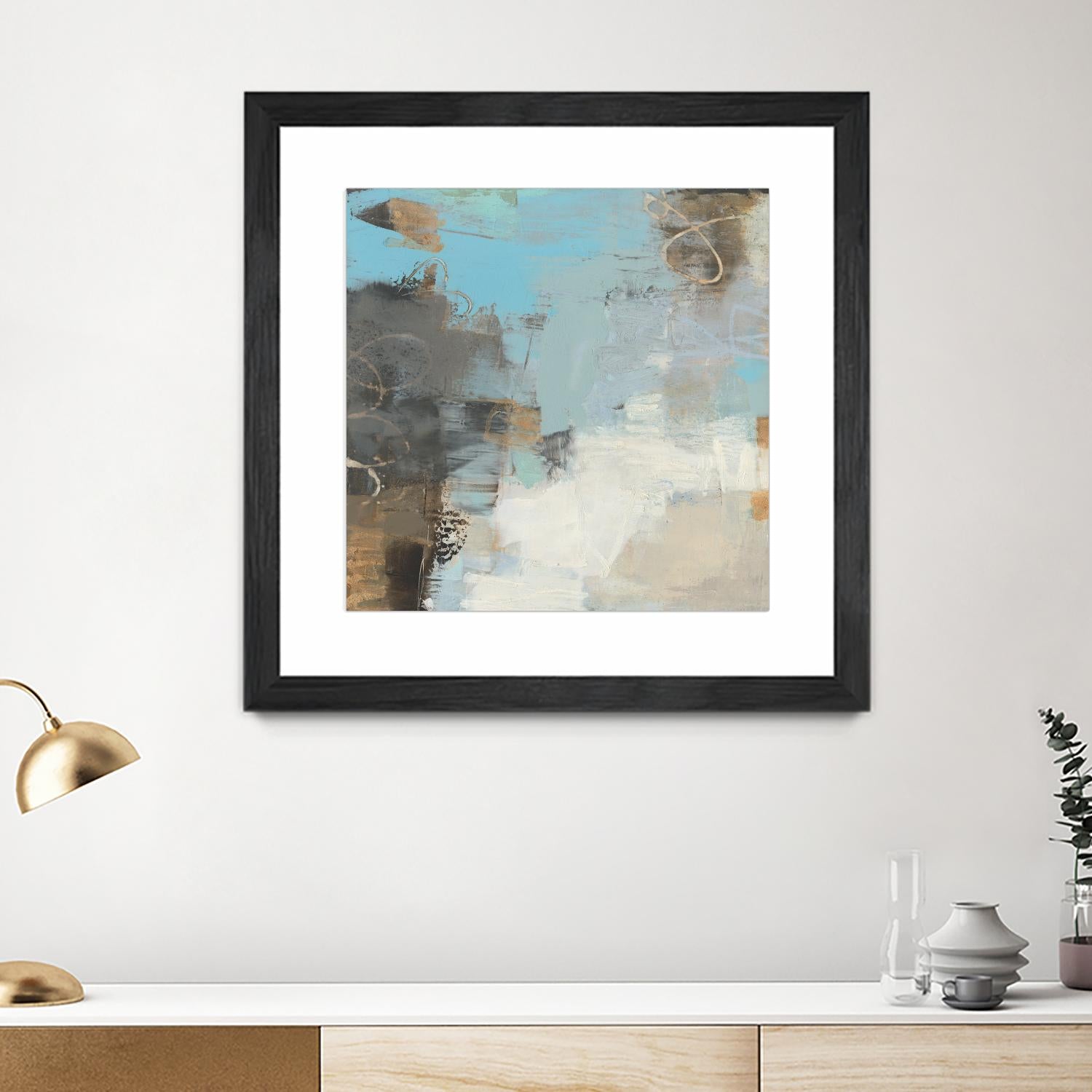 Printed Thither II by Sue Jachimiec on GIANT ART - gold abstract