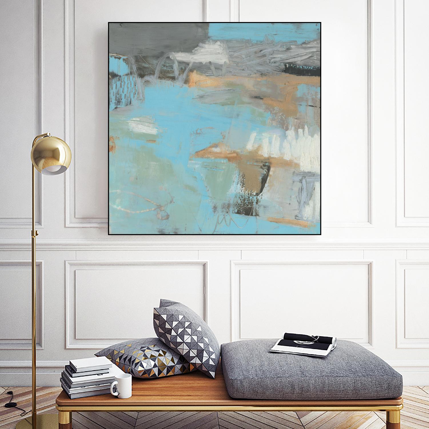 Printed Thither III by Sue Jachimiec on GIANT ART - beige abstract