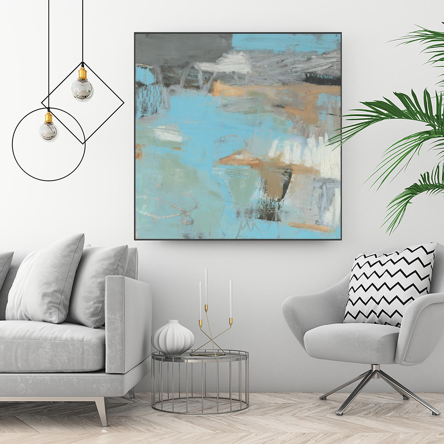 Printed Thither III by Sue Jachimiec on GIANT ART - beige abstract