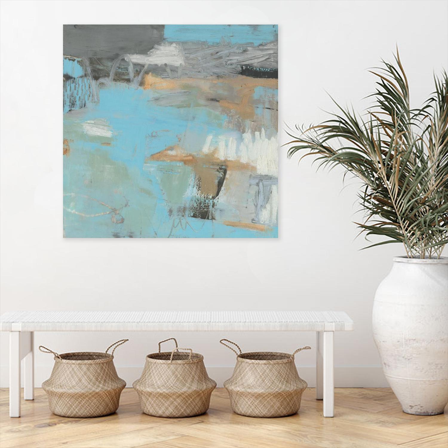 Printed Thither III by Sue Jachimiec on GIANT ART - beige abstract