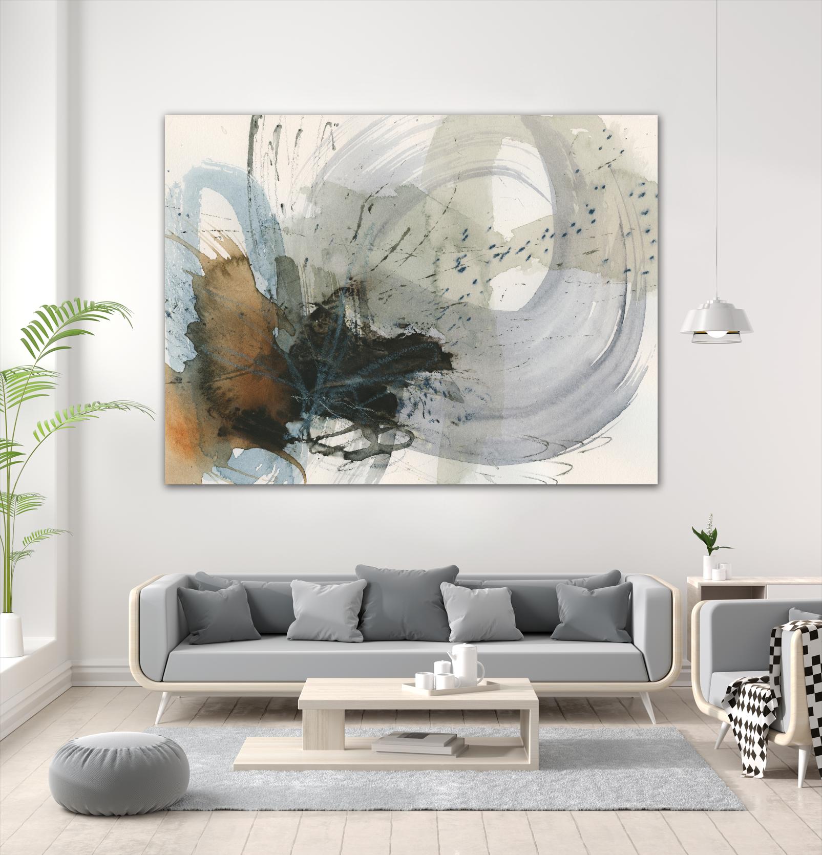 Orbital Burst II by Victoria Barnes on GIANT ART - beige abstract
