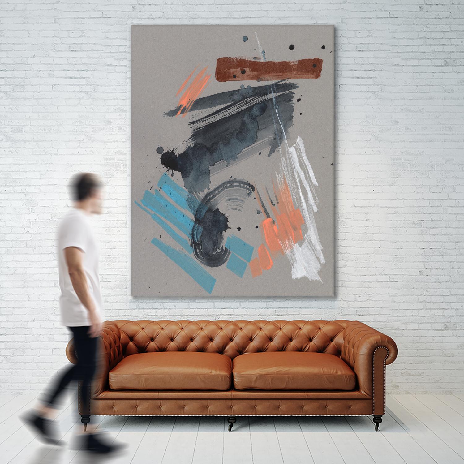 Playful Marks II by Jennifer Goldberger on GIANT ART - orange abstract abstract