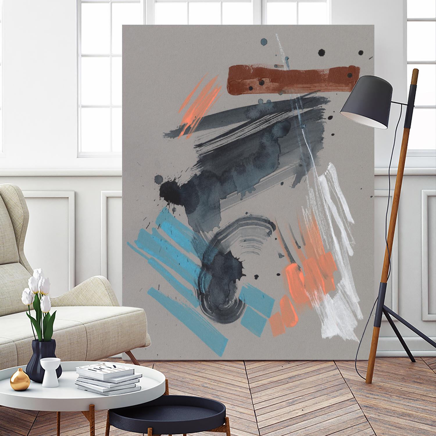 Playful Marks II by Jennifer Goldberger on GIANT ART - orange abstract abstract