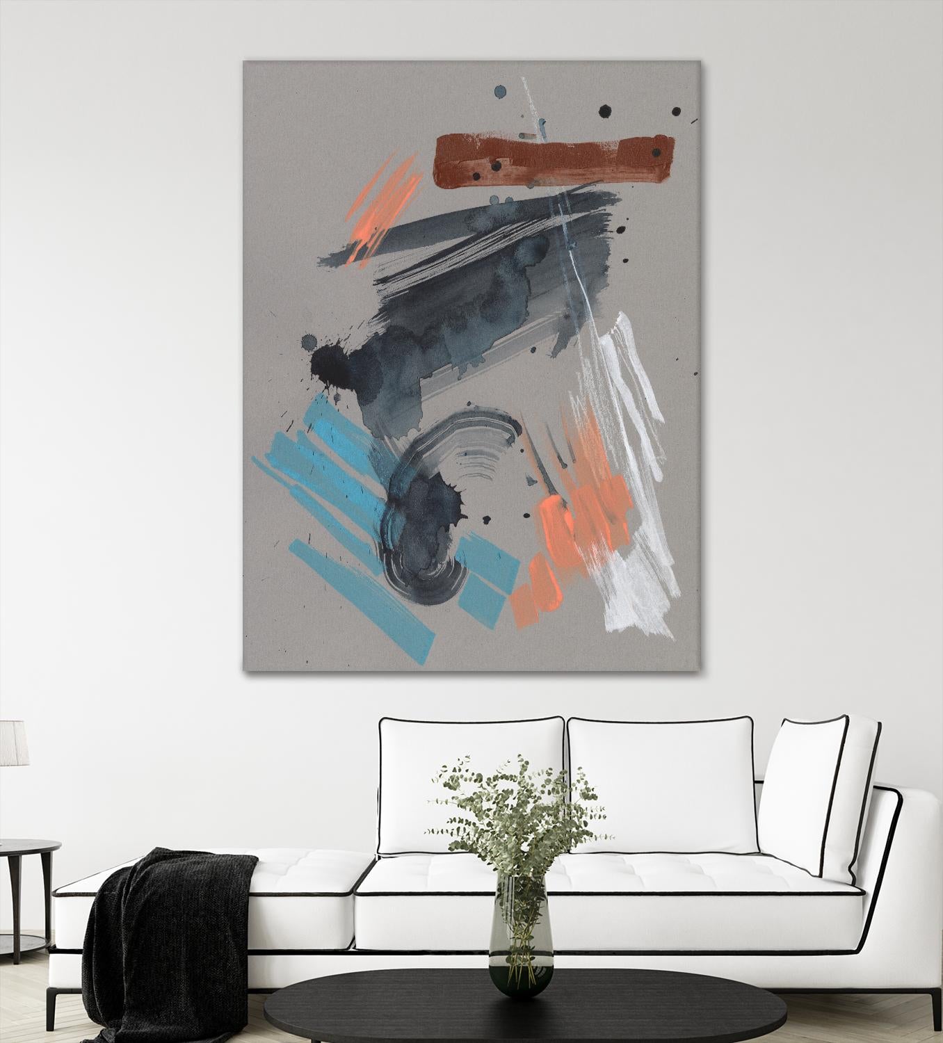 Playful Marks II by Jennifer Goldberger on GIANT ART - orange abstract abstract