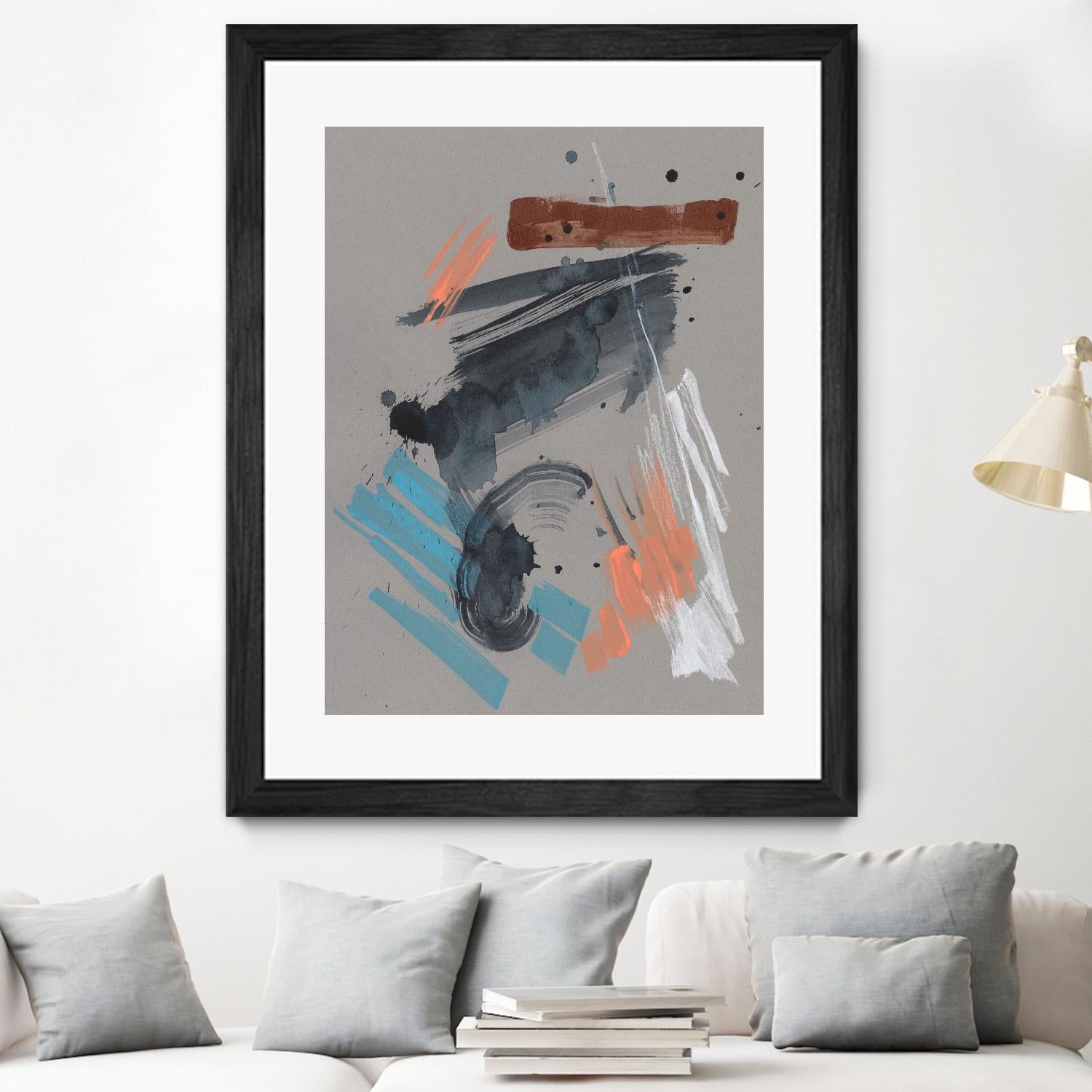 Playful Marks II by Jennifer Goldberger on GIANT ART - orange abstract abstract