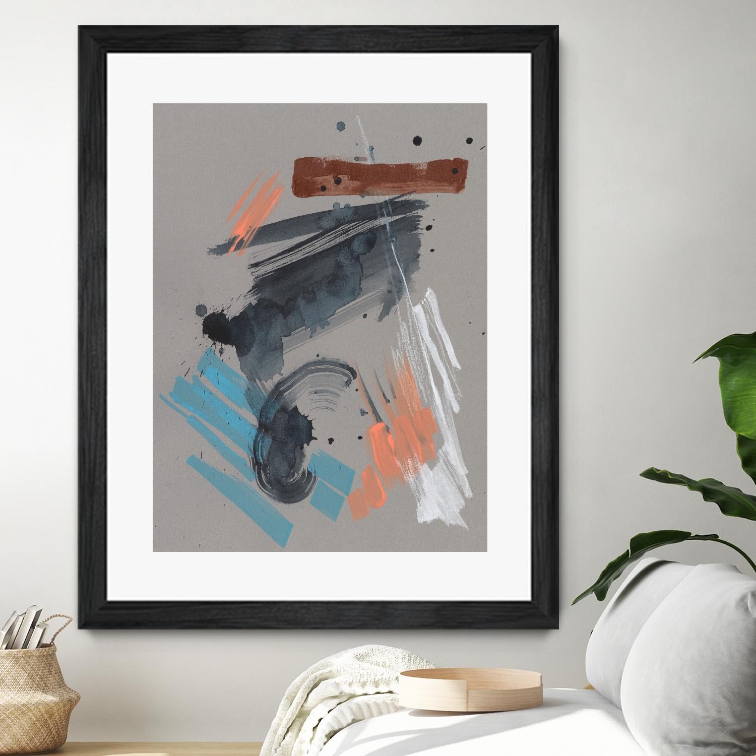 Playful Marks II by Jennifer Goldberger on GIANT ART - orange abstract abstract