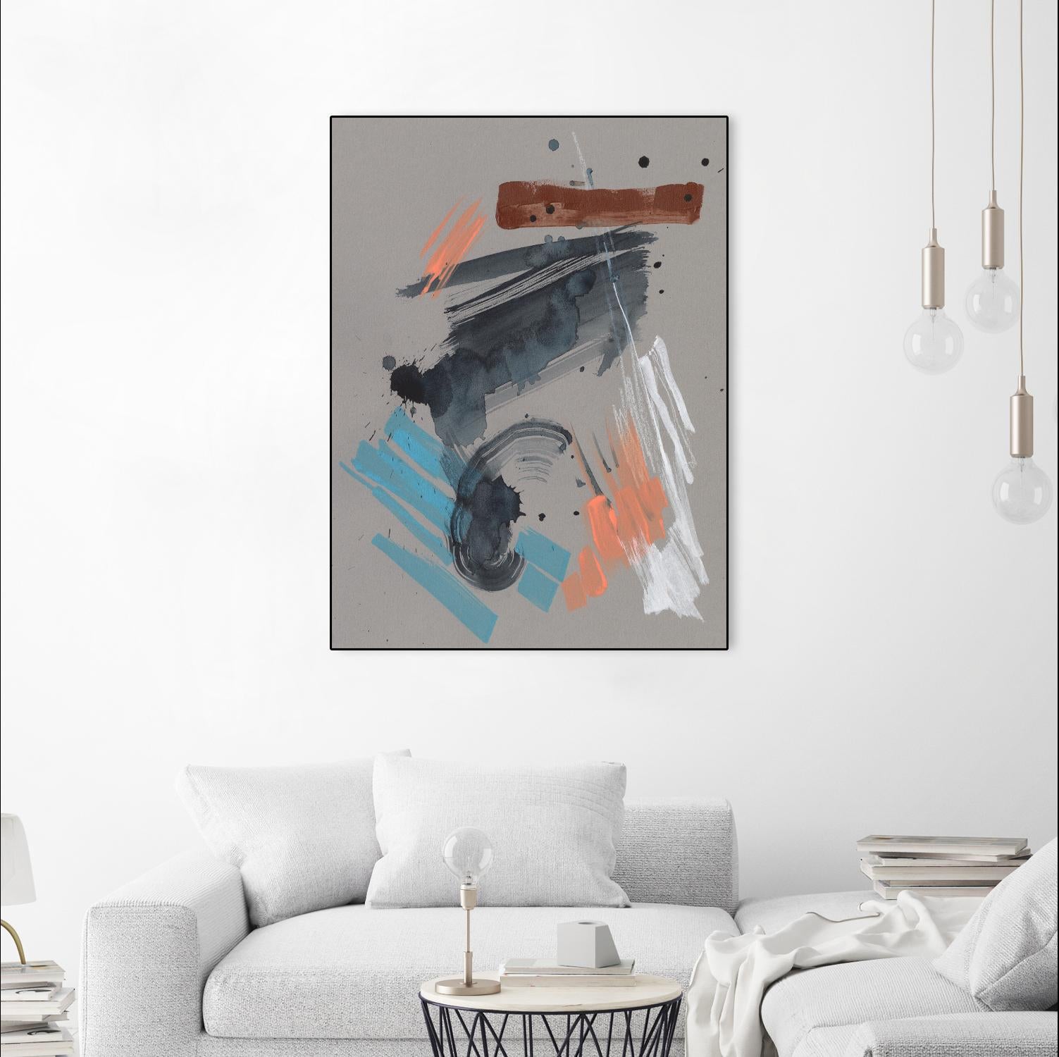 Playful Marks II by Jennifer Goldberger on GIANT ART - orange abstract abstract