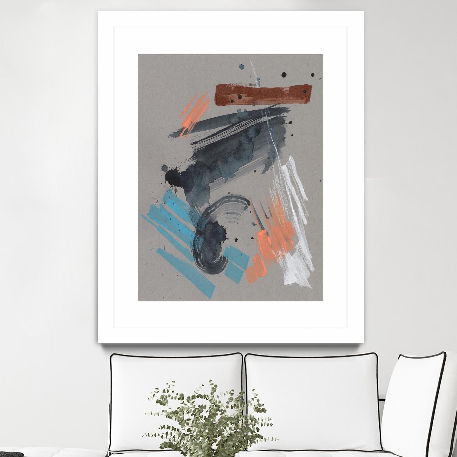 Playful Marks II by Jennifer Goldberger on GIANT ART - orange abstract abstract