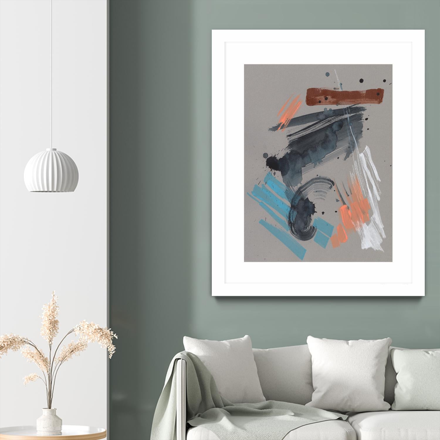 Playful Marks II by Jennifer Goldberger on GIANT ART - orange abstract abstract