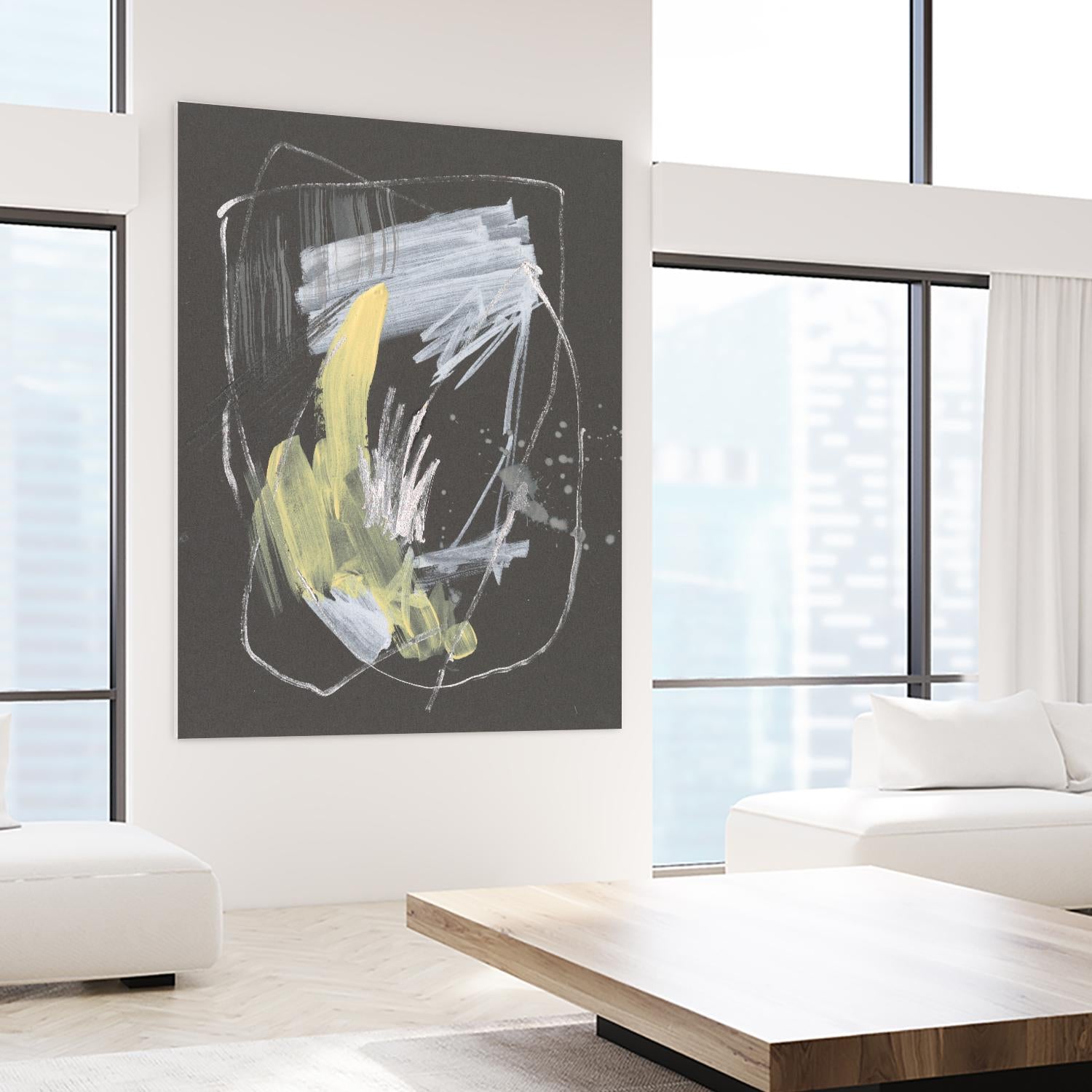 Sunny Marks II by Jennifer Goldberger on GIANT ART - grey  abstract abstract