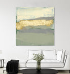 Sage & Gold Swipe I by Jennifer Goldberger on GIANT ART - gold abstract abstract