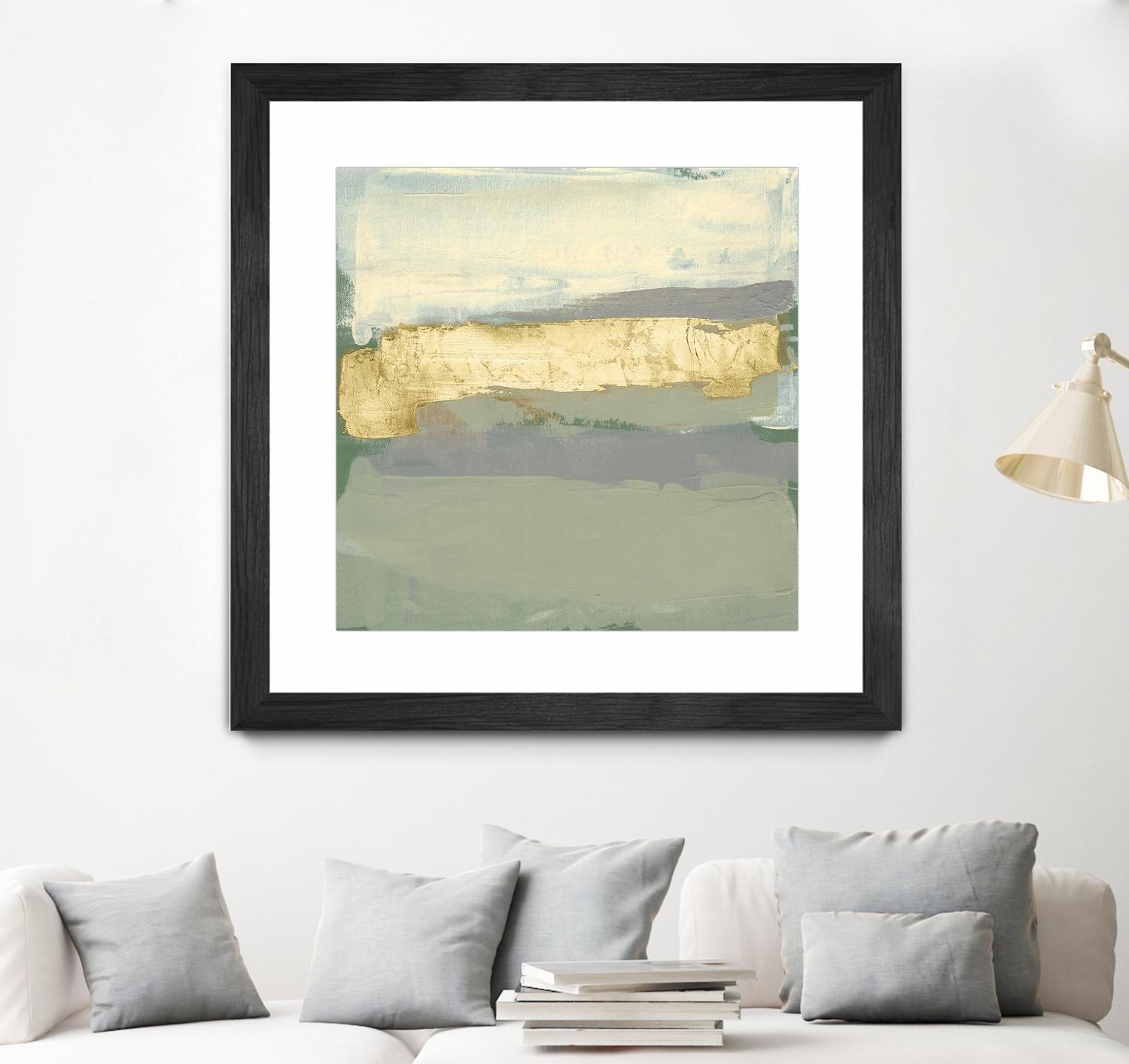 Sage & Gold Swipe I by Jennifer Goldberger on GIANT ART - gold abstract abstract