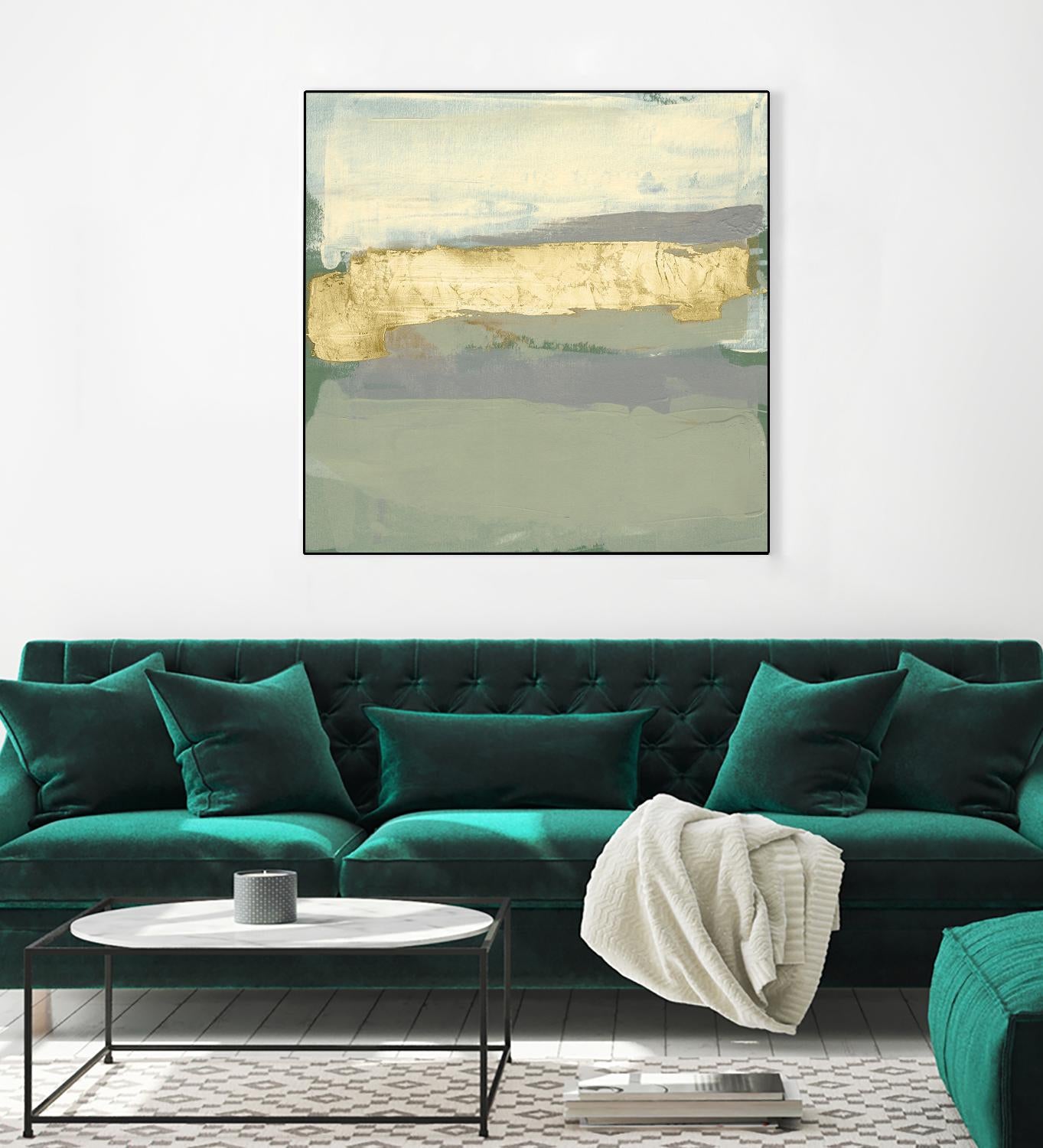 Sage & Gold Swipe I by Jennifer Goldberger on GIANT ART - gold abstract abstract