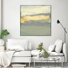 Sage & Gold Swipe I by Jennifer Goldberger on GIANT ART - gold abstract abstract