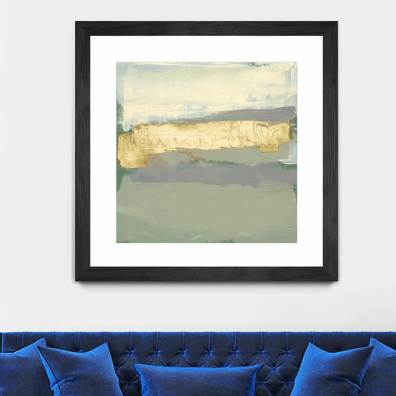 Sage & Gold Swipe I by Jennifer Goldberger on GIANT ART - gold abstract abstract