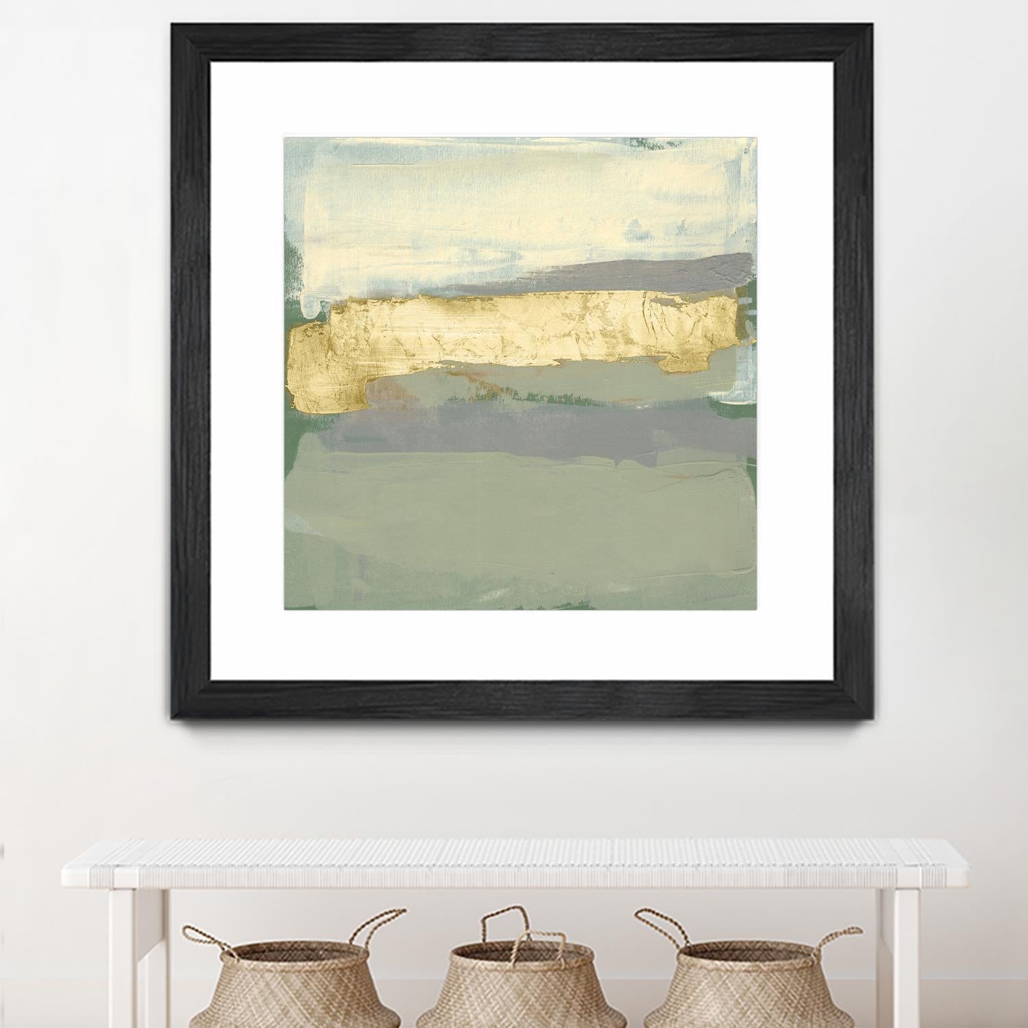 Sage & Gold Swipe I by Jennifer Goldberger on GIANT ART - gold abstract abstract