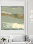 Sage & Gold Swipe III by Jennifer Goldberger on GIANT ART - green abstract abstract