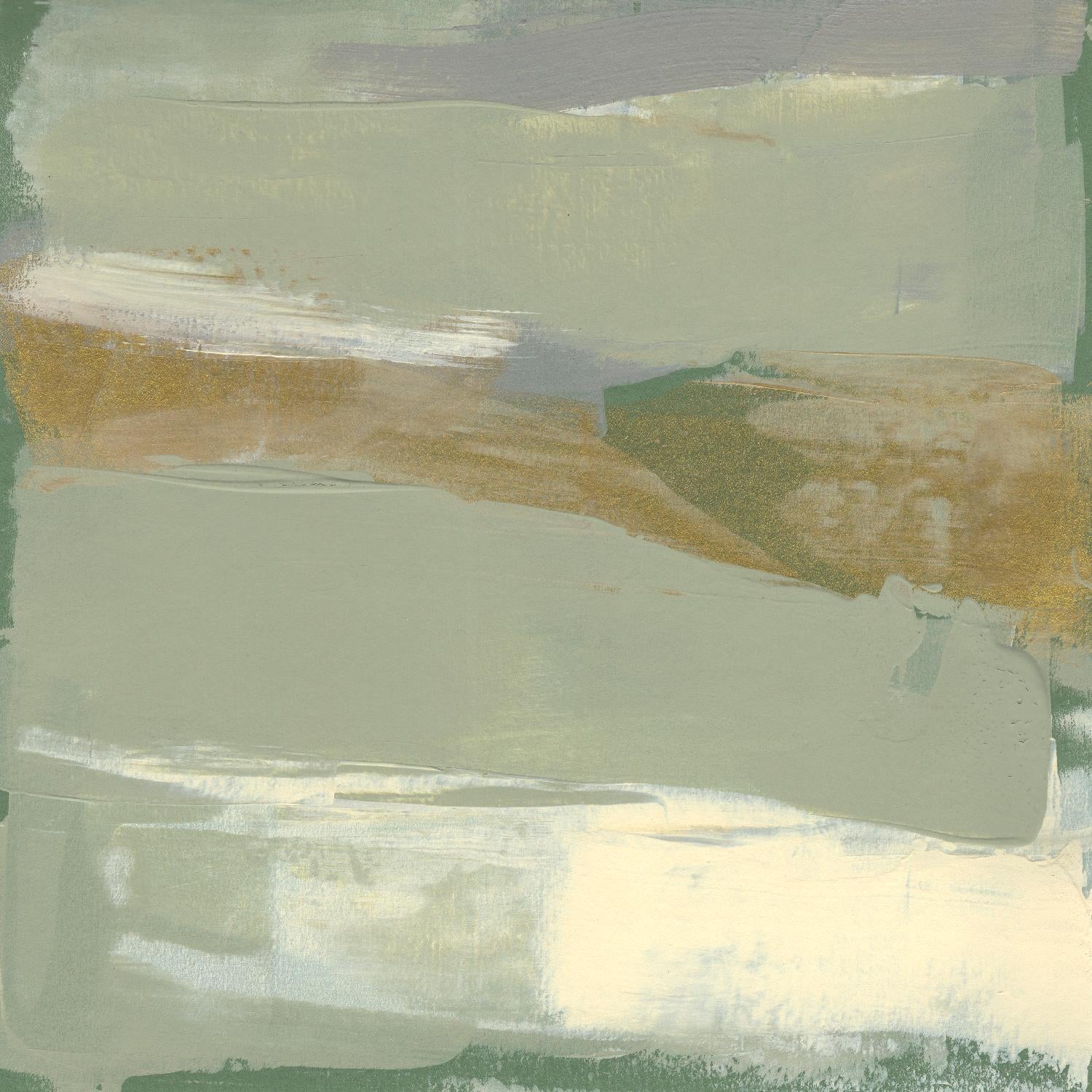 Sage & Gold Swipe III by Jennifer Goldberger on GIANT ART - green abstract abstract