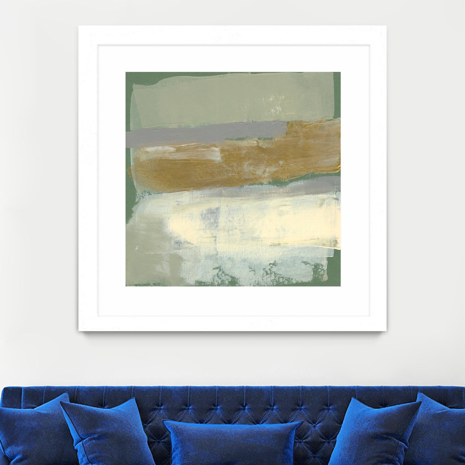 Sage & Gold Swipe IV by Jennifer Goldberger on GIANT ART - gold abstract abstract