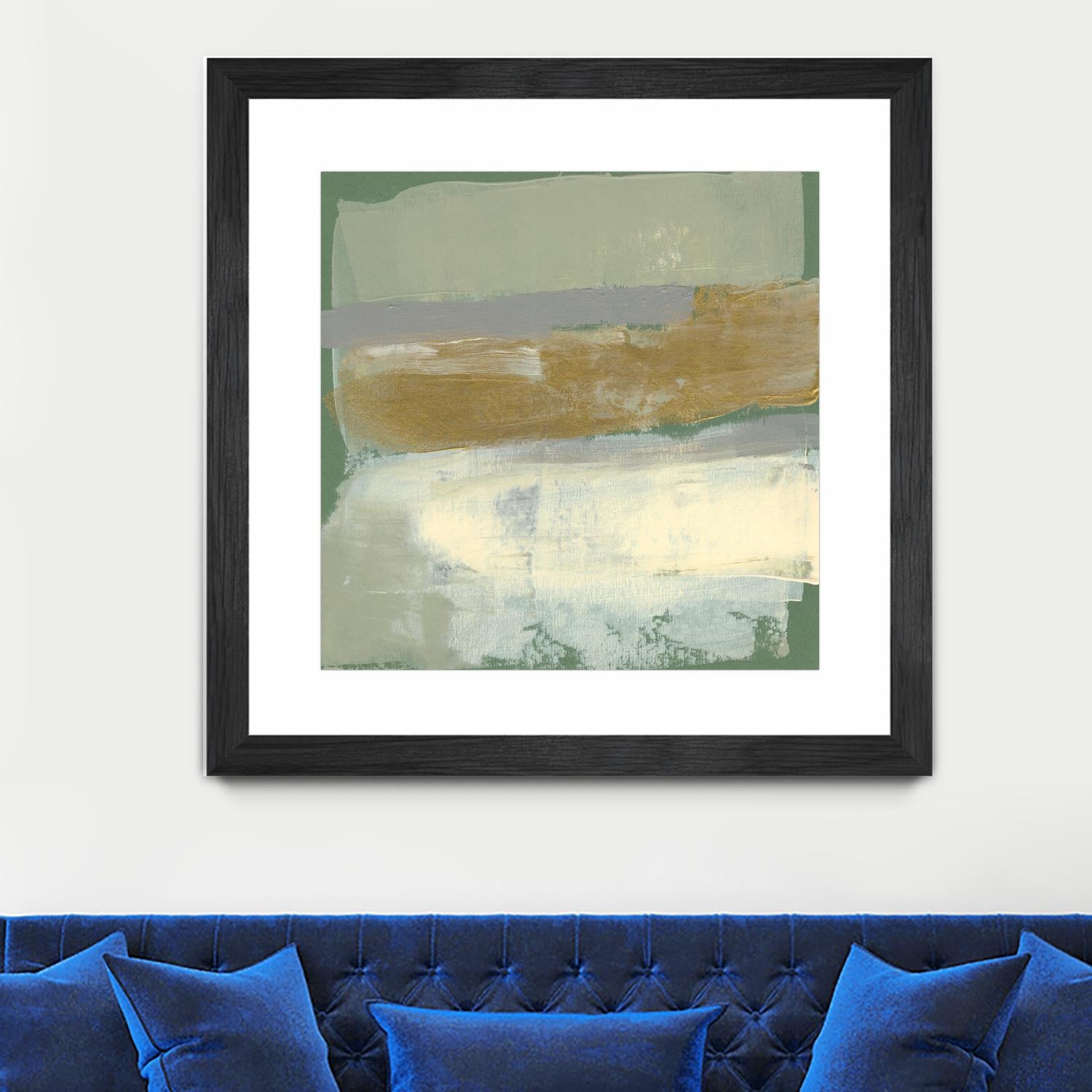 Sage & Gold Swipe IV by Jennifer Goldberger on GIANT ART - gold abstract abstract