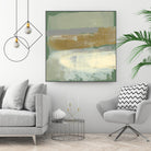 Sage & Gold Swipe IV by Jennifer Goldberger on GIANT ART - gold abstract abstract