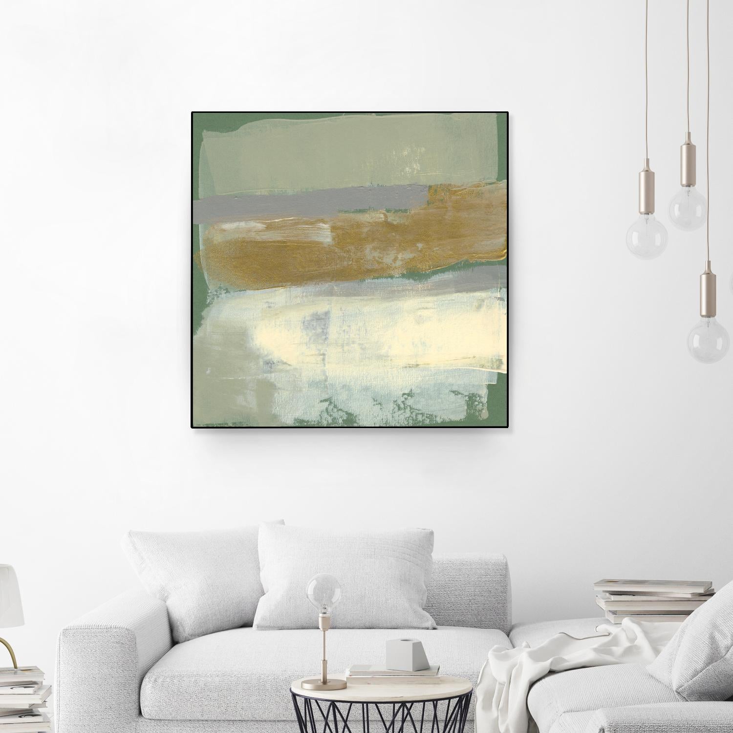 Sage & Gold Swipe IV by Jennifer Goldberger on GIANT ART - gold abstract abstract