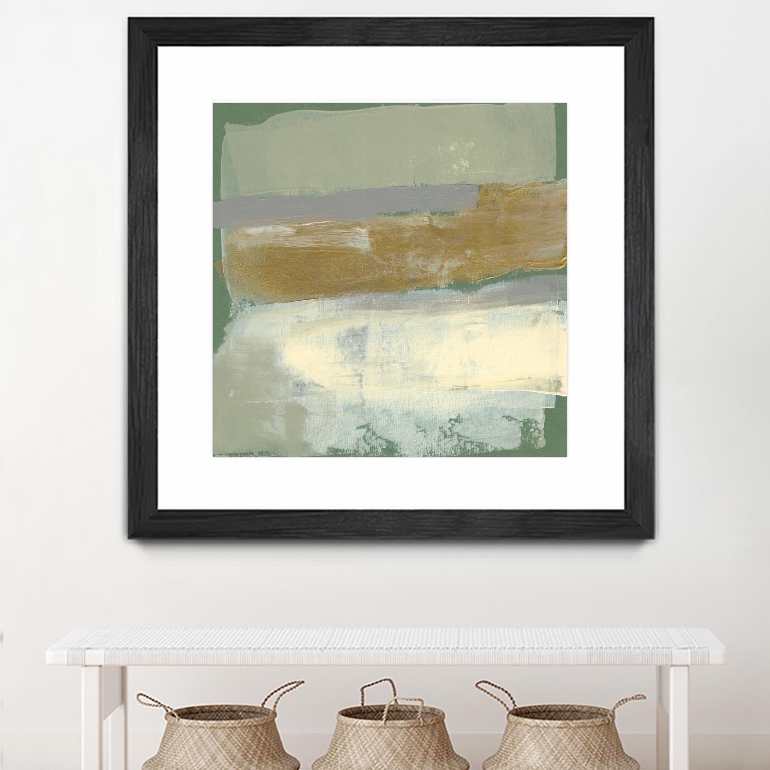 Sage & Gold Swipe IV by Jennifer Goldberger on GIANT ART - gold abstract abstract