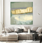 Sage & Gold Swipe IV by Jennifer Goldberger on GIANT ART - gold abstract abstract