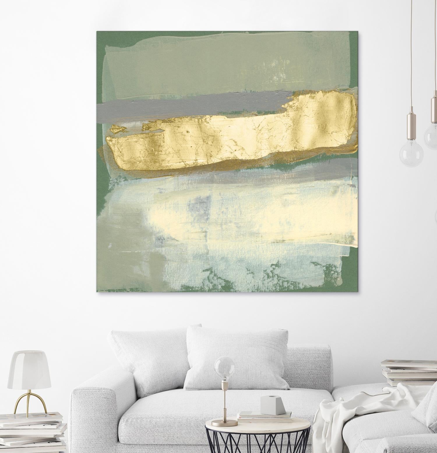 Sage & Gold Swipe IV by Jennifer Goldberger on GIANT ART - gold abstract abstract