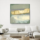 Sage & Gold Swipe IV by Jennifer Goldberger on GIANT ART - gold abstract abstract