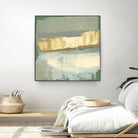 Sage & Gold Swipe IV by Jennifer Goldberger on GIANT ART - gold abstract abstract