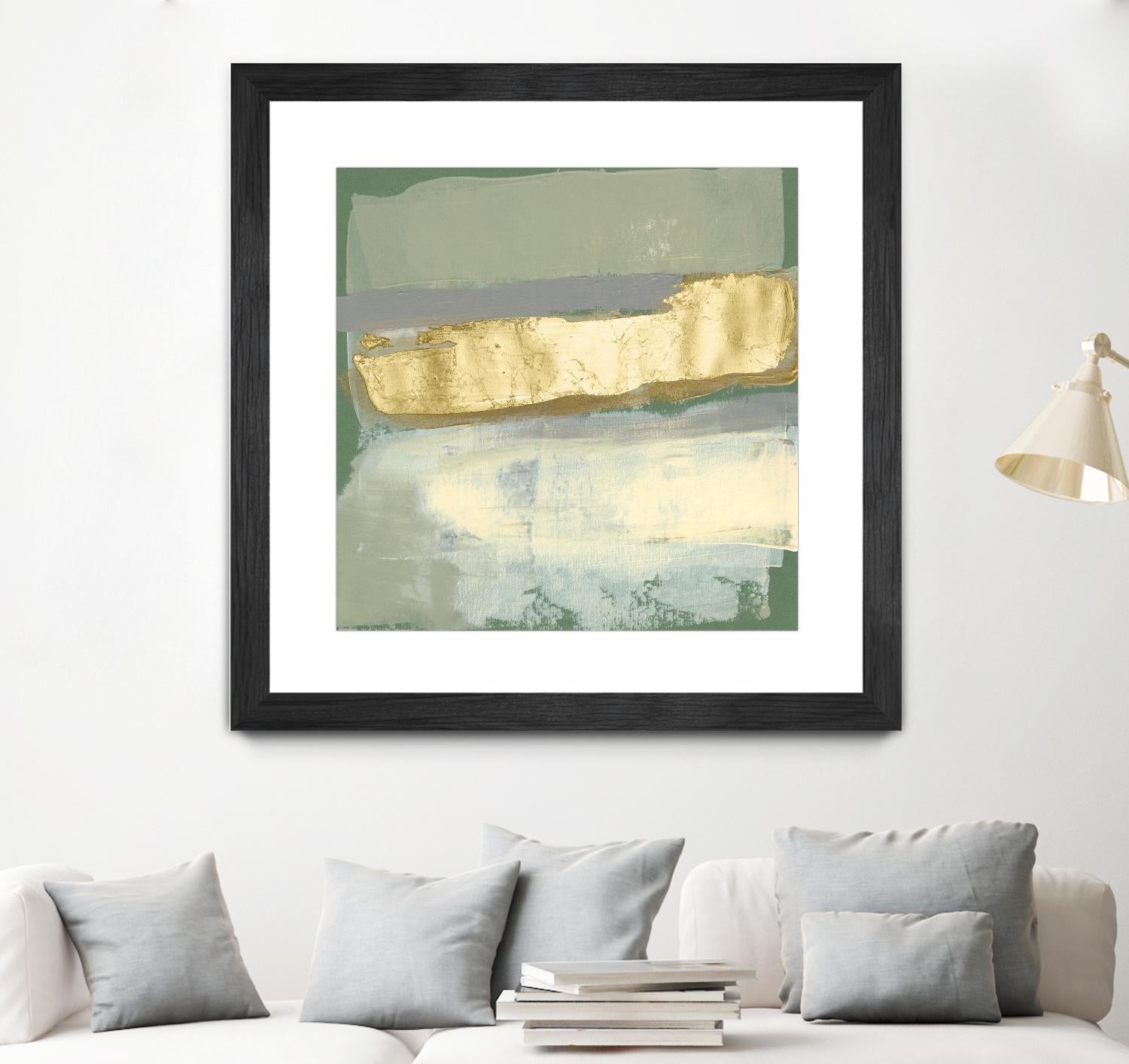 Sage & Gold Swipe IV by Jennifer Goldberger on GIANT ART - gold abstract abstract