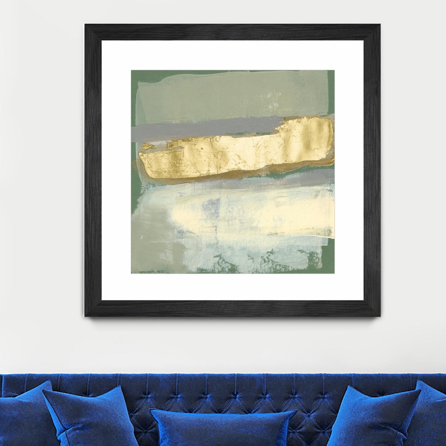 Sage & Gold Swipe IV by Jennifer Goldberger on GIANT ART - gold abstract abstract
