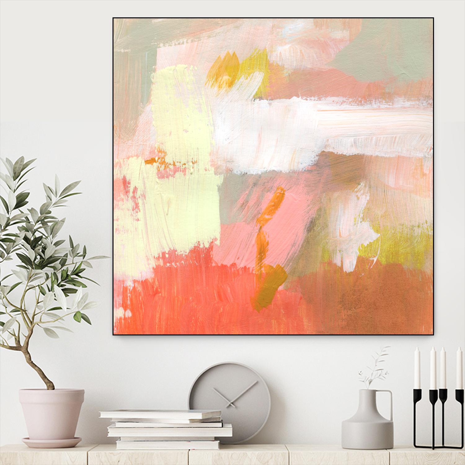 Yellow and Blush II by Victoria Barnes on GIANT ART - orange abstract abstract