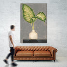 Frond in Vase IV by Jennifer Goldberger on GIANT ART - beige botanicals plant