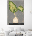 Frond in Vase IV by Jennifer Goldberger on GIANT ART - beige botanicals plant