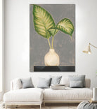 Frond in Vase IV by Jennifer Goldberger on GIANT ART - beige botanicals plant