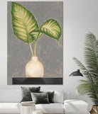 Frond in Vase IV by Jennifer Goldberger on GIANT ART - beige botanicals plant