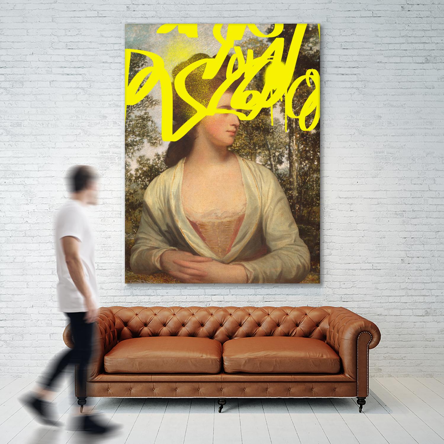 Concealed Portrait IV by Victoria Barnes on GIANT ART - beige figurative abstract